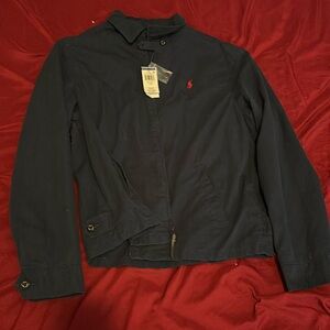 Polo jacket, large, navy